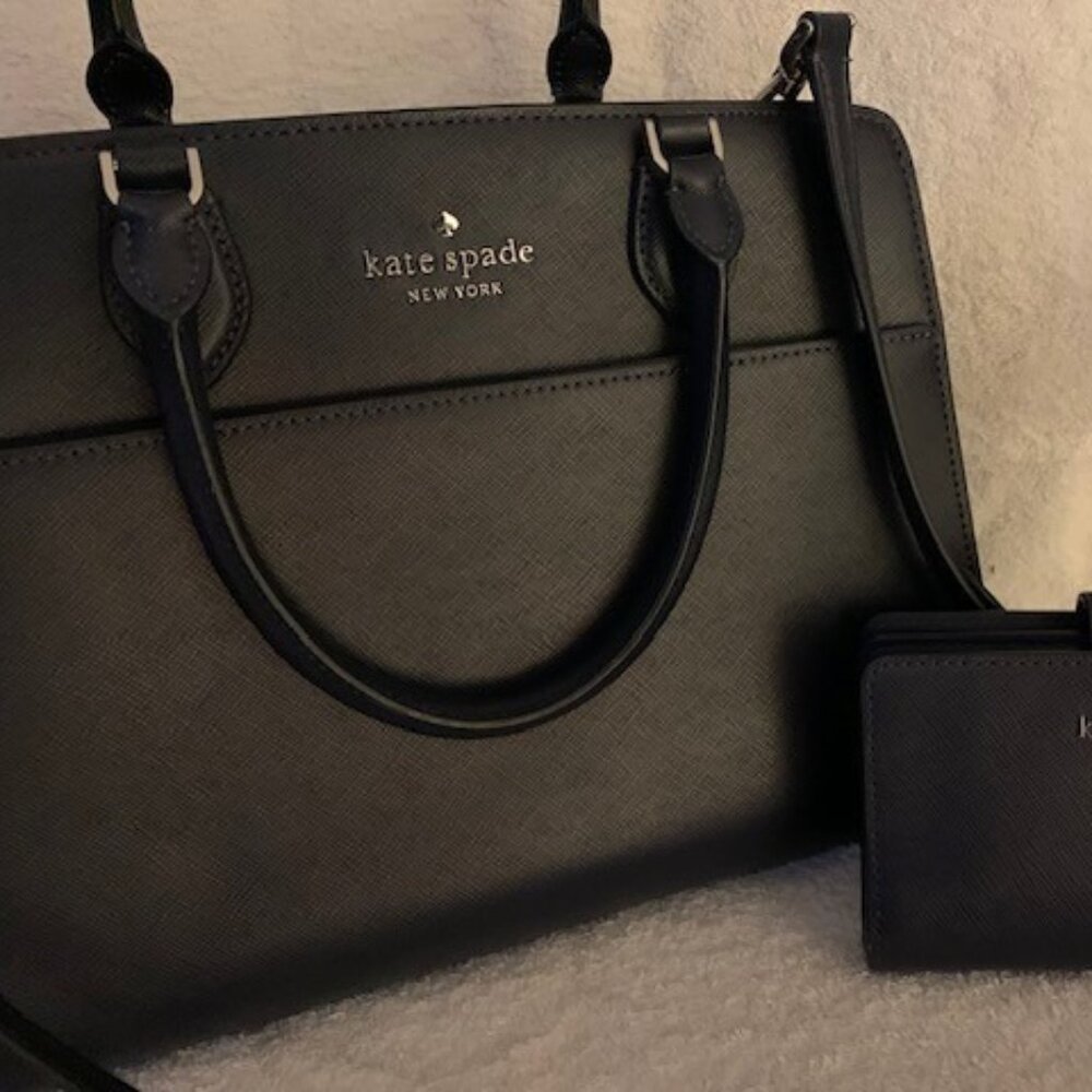 Kate Spade - Madison saffiano leather medium satchel & matching KS wallet